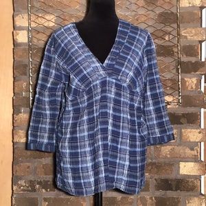 St. John’s Bay pullover flannel 3/4 sleeves (bundle of 2) blue and pink X-Large